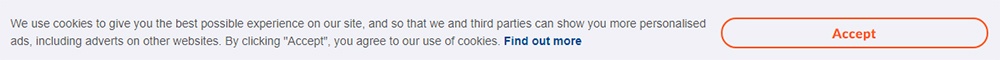 Zoopla cookie notification