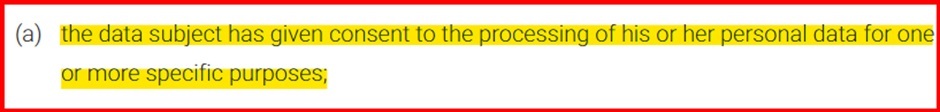 GDPR Article 6 a