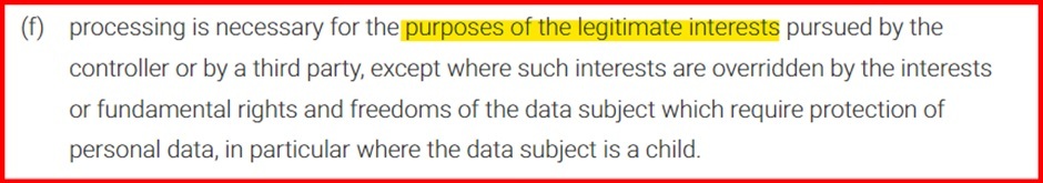 GDPR Article 6 f